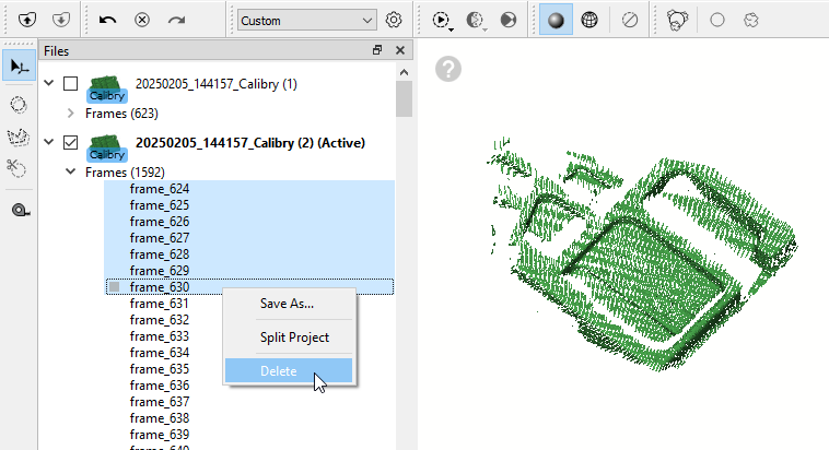 Deleting frames in Calibry Nest