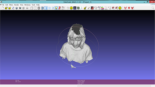 cut stl meshlab